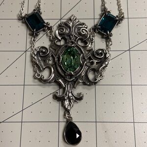 Gothic Crystal Alchemy England Necklace 14” Chain